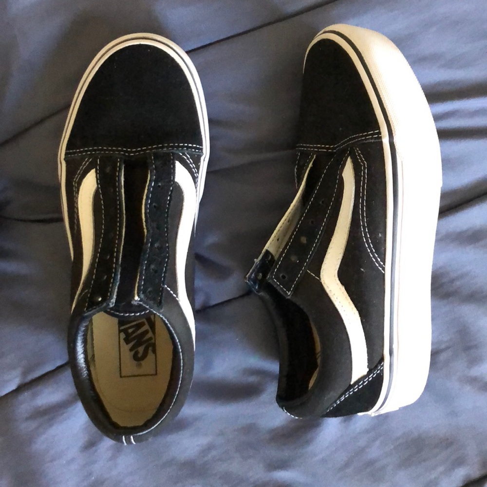 black old skool platform vans